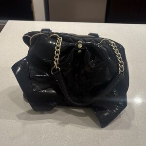 Black Bow Betsey Johnson Handbag with Gold Chain